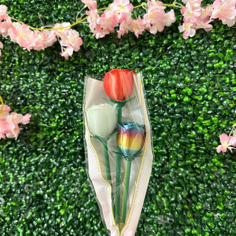 Forever Rose - Birthstone Colors - Bouquet Roses Perfect for Mother's Day 3D Printed Decorative Flower Decor  Plants Plastic Room