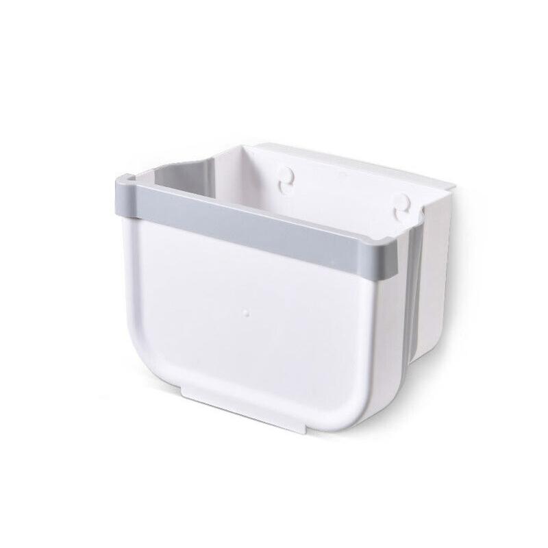 WeGee Kitchen Trash can Home Foldable Wall-Mounted Small Trash can Simple Cabinet Door Dedicated White