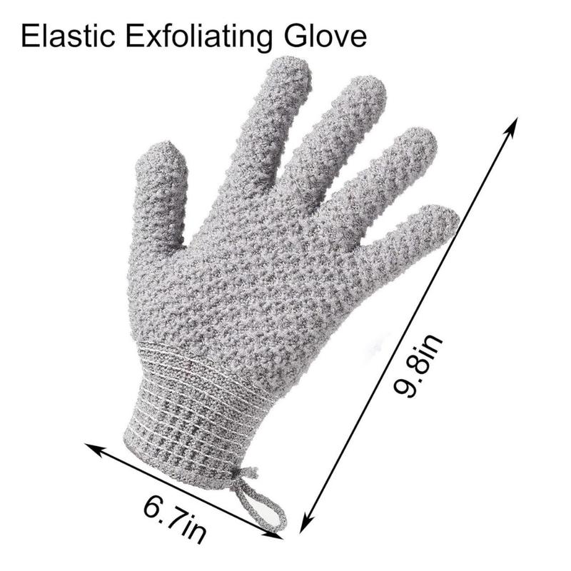 Bath Exfoliating Gloves Scrub - 4 Pcs Lengthened and Large Exfoliating Scrubbing Gloves for Shower, Spa, Massage - Scrub Exfoliating Mitts for Body, Face, Hand and Foot (Black and Gray)(Creative Life Pavilion) Accessories