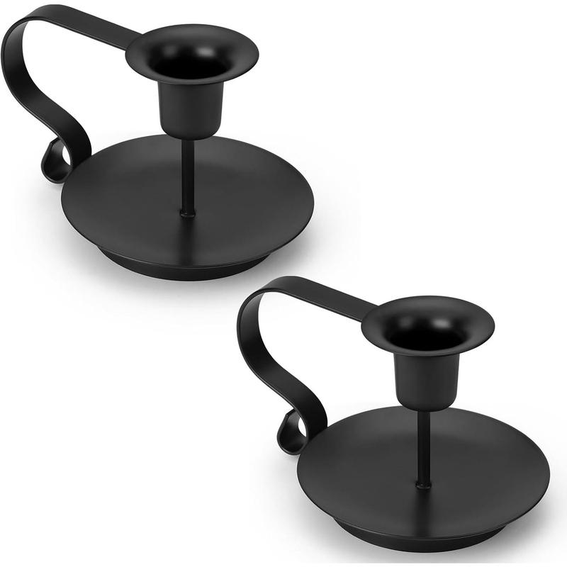 Candle Holder, Taper Candle Stick Holder, 2 Pack Candle Stick Holder, Black Candlestick Holders