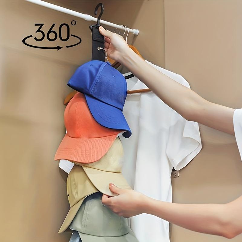 Baseball Cap Storage Rack, 2 Counts Hat Storage Hanger with 8 Clips, Hat Organizer for Home Bedroom Wardrobe, Home Organizer