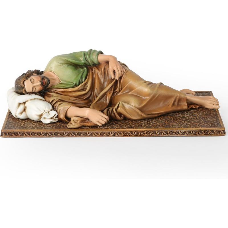 Catholic Sleeping St. Joseph Statue, Prayer Religious Figure, Patron Saint Statue, Catholic Gift for Dad, Devout Home Decor, 12