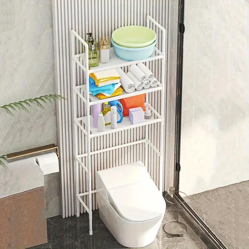 Bathroom Storage Rack, 1 Count Floor Mounted Bathroom Storage Rack, Bathroom Organizer, Home Organizer for Bathroom, Kitchen, Living Room