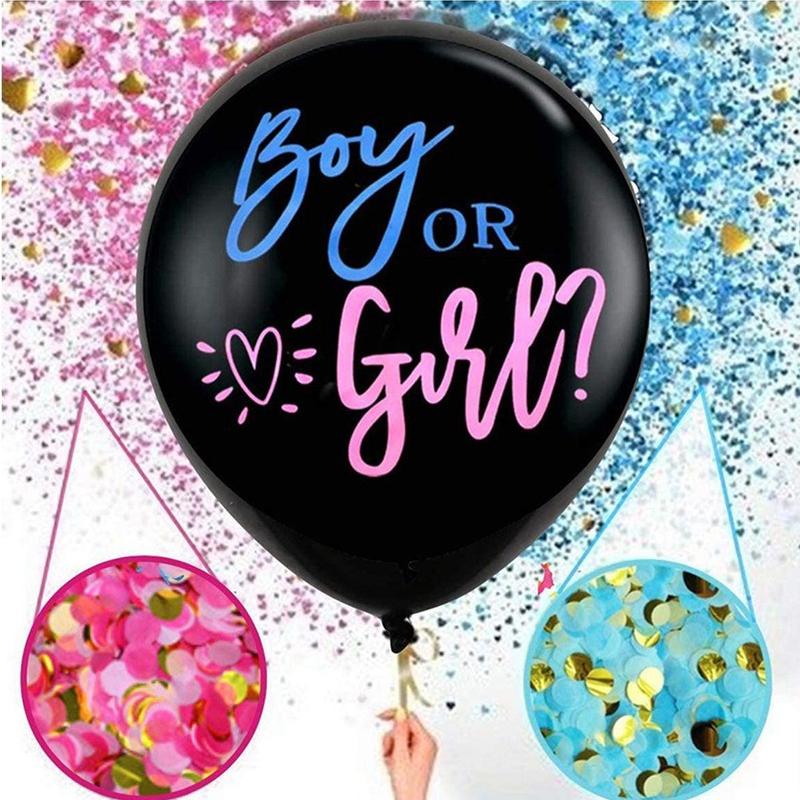 36in Gender Reveal Balloon Set(3counts set), Gender Balloon, Gender Reveal Confetti Balloon, Party Supplies, Party Decor