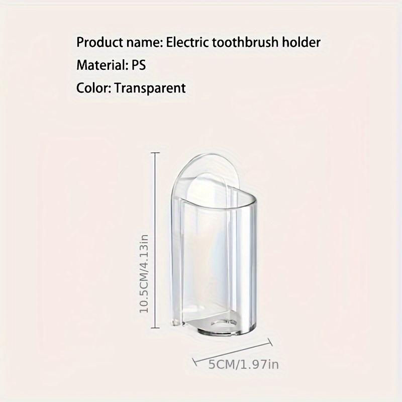 Electric Toothbrush Holders, Wall Mounted Tooth Brushing Holder for Bathroom, Self Adhesive Electric Toothbrush Organizer Space Saver (1Pcs Clear)