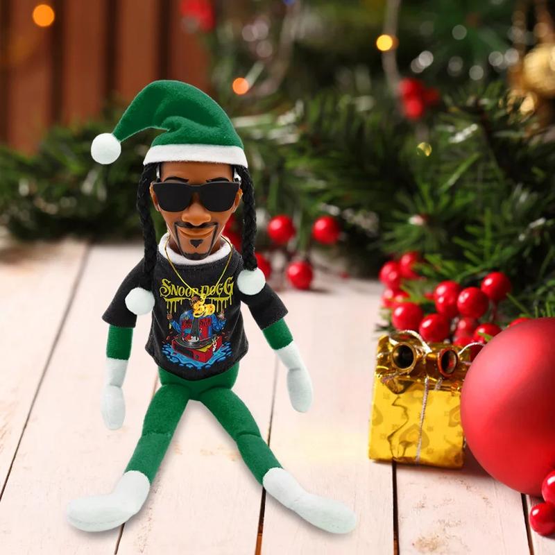 Snoop on A Stoop Hip Hop Lovers Christmas Elf Behaving Badly Table Ornaments Resin Home Garden Decoration 2