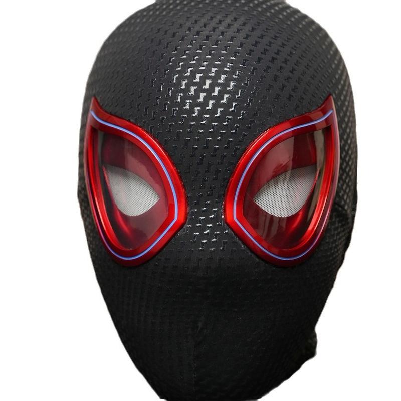 Party Mask Christmas Party Prop Decoration Party Mask Christmas Party Prop Decoration Hot Sale Miles Spider-Man Head Cover Electric Eyes Movable Vertical Universe Blink Mask Mask