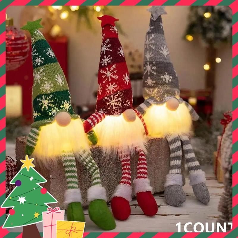 Christmas Cute Elf Design Hanging Light, 1 Count 3 Counts Creative Long-legged Doll Hanging Decor Ornaments , Home Wall Decor Supplies for Living Room Bedroom, Elf on The Shelf Great for Holiday Decoration Fireplace Window Decoration