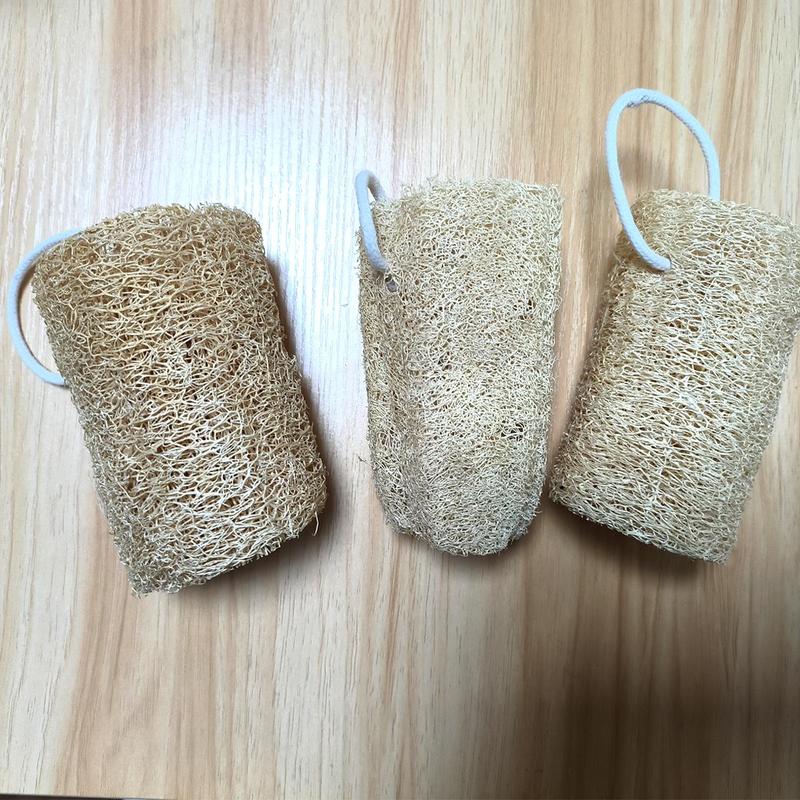 Natural Loofah Bath Sponge, 3 Counts Exfoliating Body Bath Deep Clean Loofah Bath Sponge, Bathing Accessories for Home Bathroom