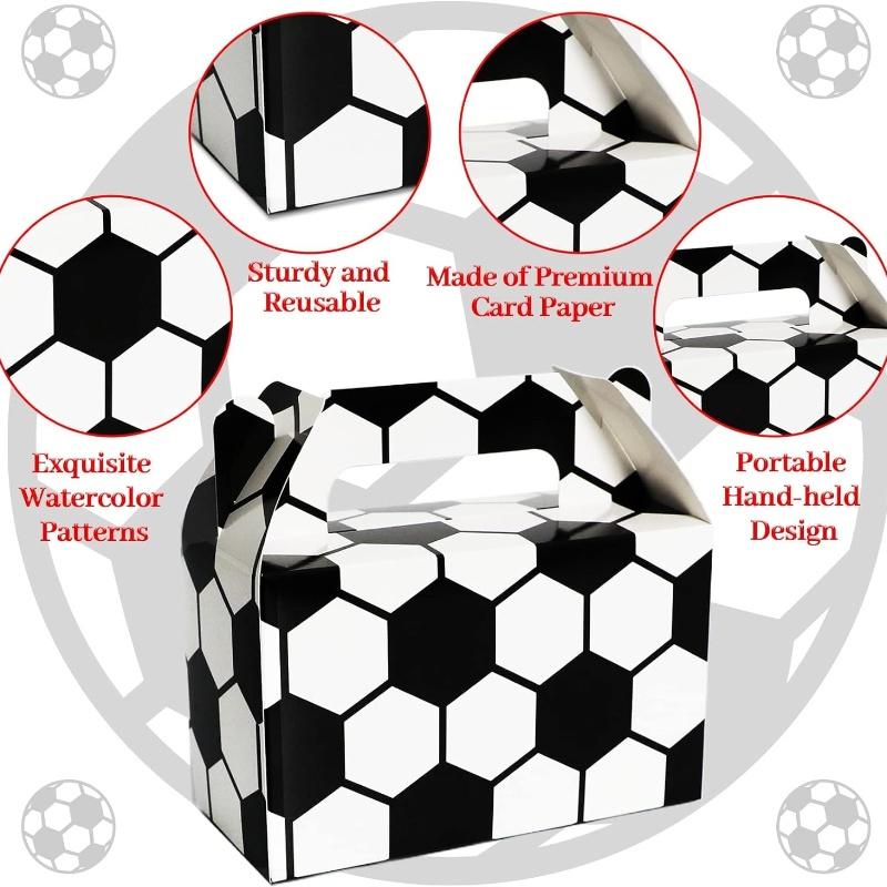 16 Pcs Soccer Treat Boxes Sport Party Supplies Favors Football Bags Candy Goodie Gift Boxes for Soccer Team Birthday Football Mtch Decorations