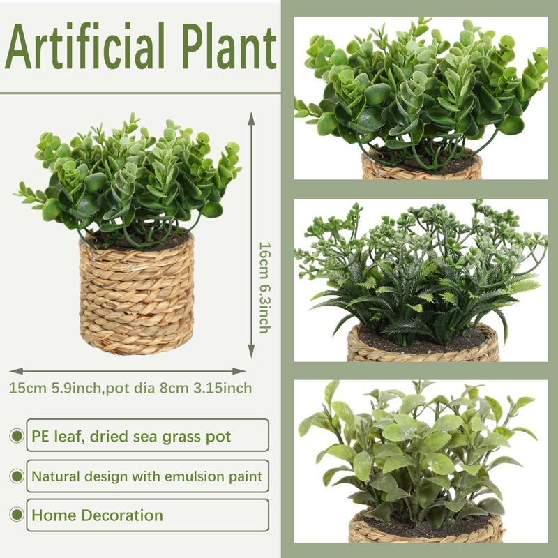 Artificial Potted Plant, 1 Count Faux Plant Decoration with Pot, Gift for Mom, Home Decor Supplies for Living Room, Bedroom, Office Desk, Bookshelf and Windowsill