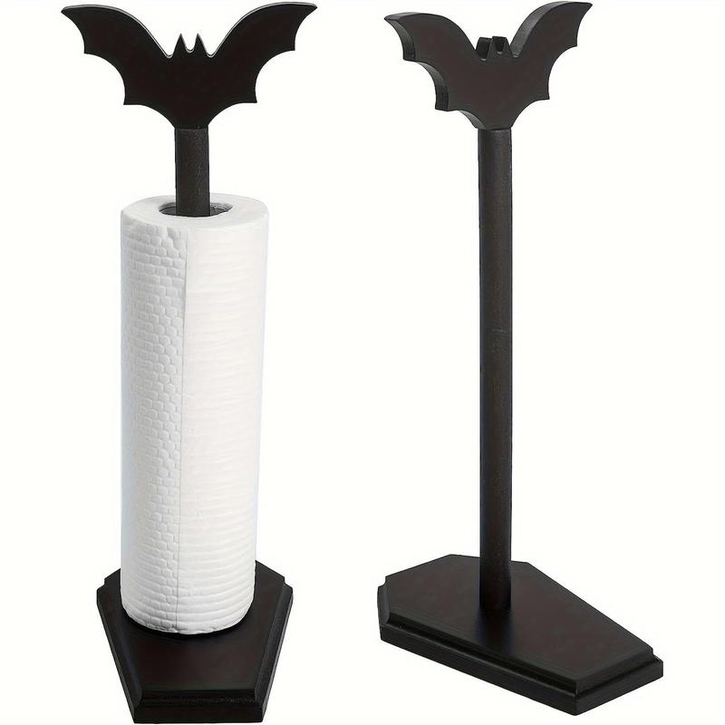 Bat Design Paper Towel Holder, Creative Halloween Decorative Towel Holder, Gothic Storage Racks, Room Accessories, Kitchen Accessories, Home Organiser Supplies