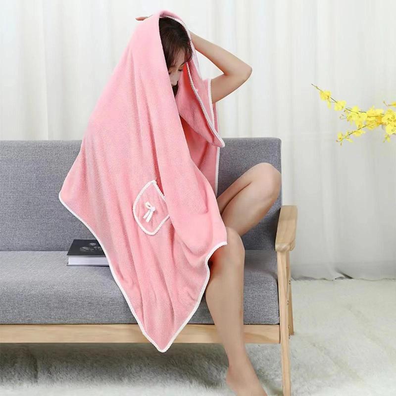 Coral Fleece Bath Towel, Soft Absorbent Bathrobe, Wearable Bath Skirt for Women, Bath Towel for Home & Travel