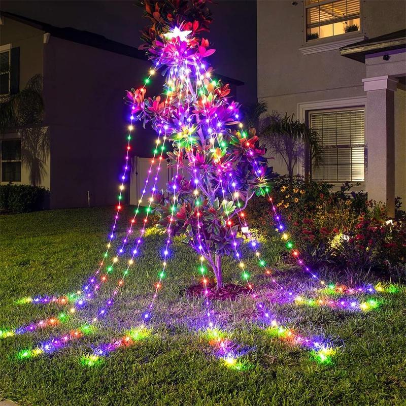 200LEDs Star Design Outdoor Tree Decor LED String Light, USB Powered 8 Modes Indoor Decorative LED Light, Suitable for Home Party Festival Wedding Decor