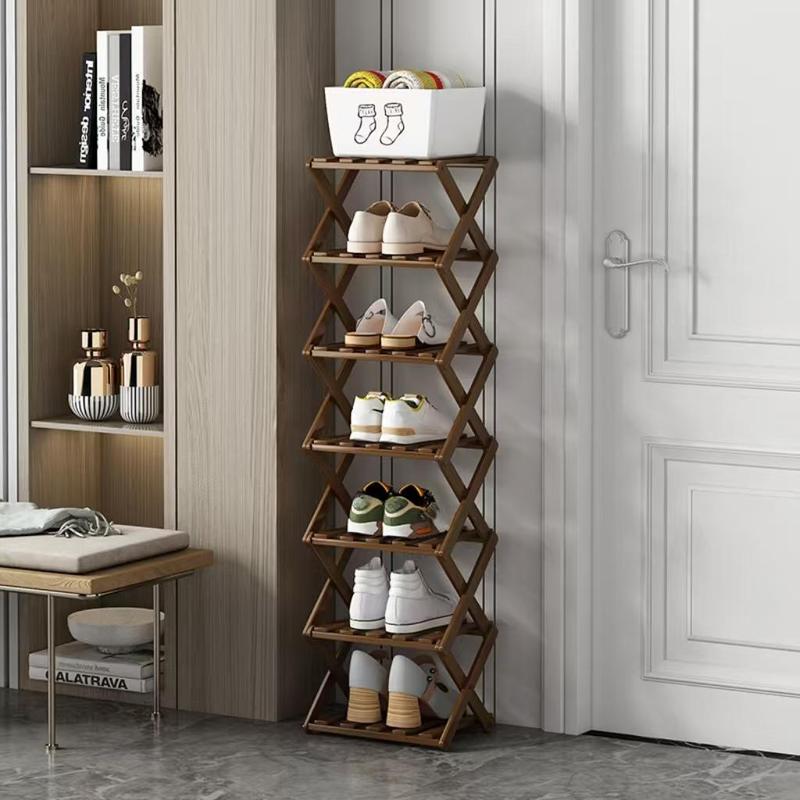 Bamboo Shoe Rack, Multi-layer Foldable Shoe Storage Rack, Shoe Organizer Storage Racks, Home Organizer for Living Room Bedroom Bathroom,  Shoe Rack Organizer