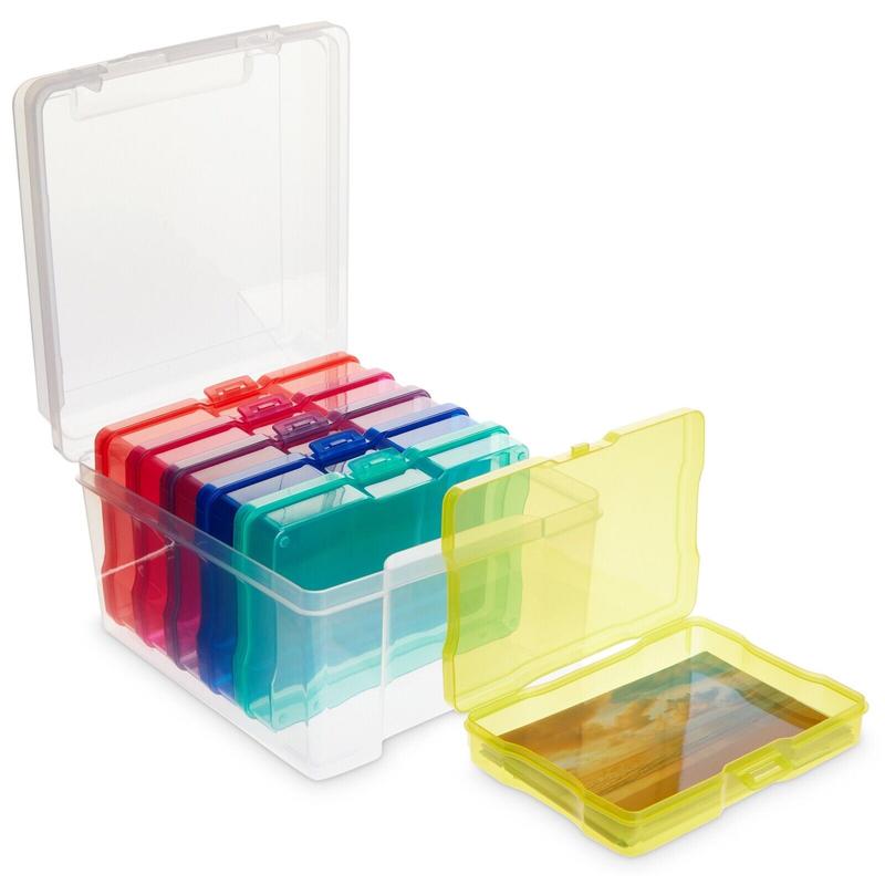 Photo Storage Box Organizer Container for 4x6 Pictures, 6 Inner Cases (7 Pieces)