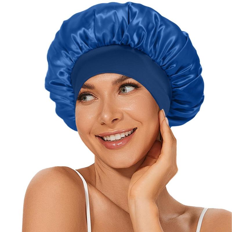 Luxurious Satin Bonnet Trio for Hair Care Set of 3 Bonnets for Black Women Men Silk-Lined Bonnets for Sleeping Hair Protection Shower