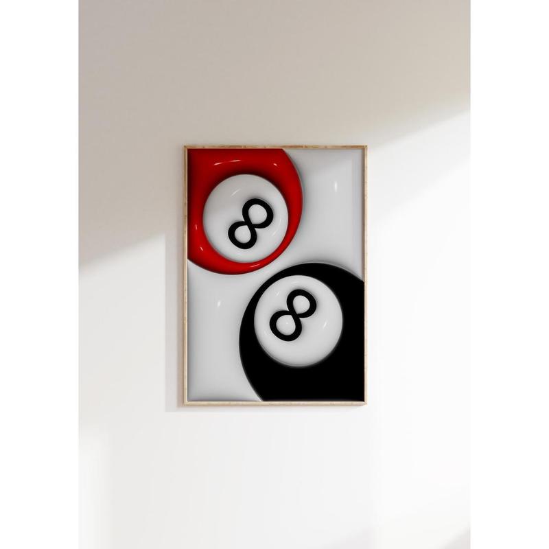 8Ball Wall Decor, Wall Art, Wall Decor, Creative Poster, Canvas Art, Funny Poster, Modern Minimalist Style Print