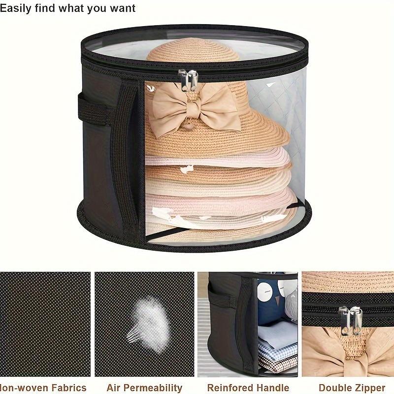 Hat Storage Bag, 1 Count Portable Hat Storage Box, Suitable for All Large Size Hats, Multifunctional Home Organizers for Toys, Clothes, Bags, Blankets