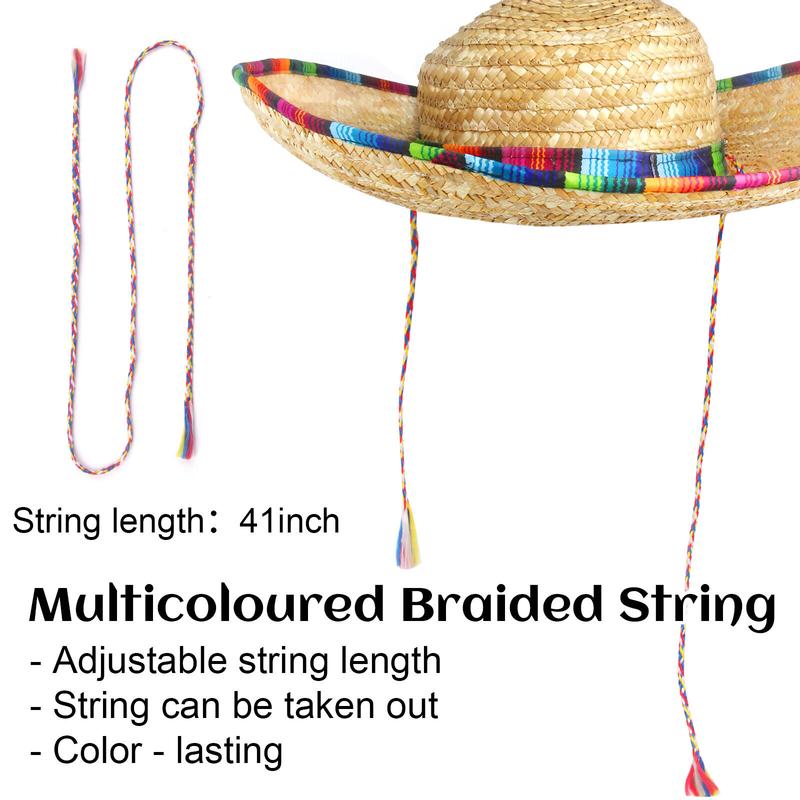 3 Pack 22FT Mexican Banners & 2 Mexican Sombrero Hats Fiesta Party Decoration