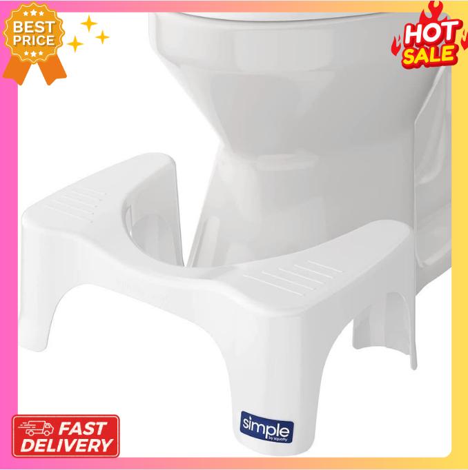 Squatty Potty Simple Bathroom Toilet Stool, White, 7