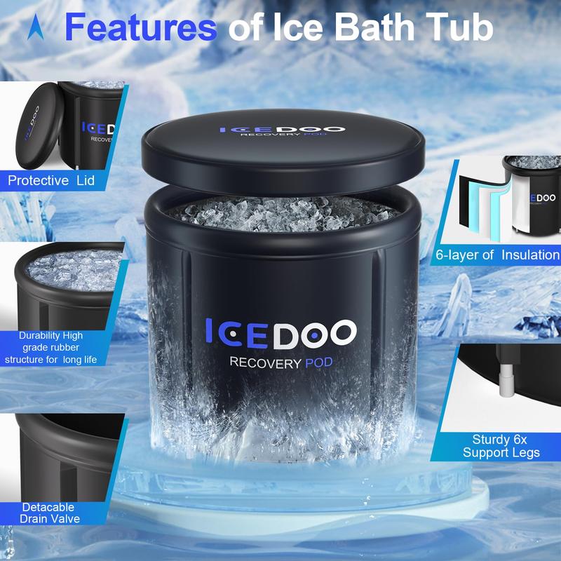 119 Gal Portable Inflatable Ice Bath Tub for Athletes,Multiple Layered Cold Plunge Tub with Cover,Ice Plunge Tub for Cold Water Therapy,Portable Ice Bath for Home,Courtyard and Outdoor