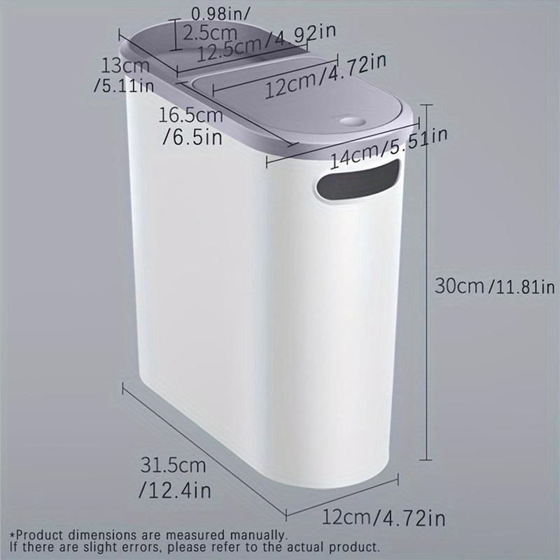 Bathroom Trash Can, Household Creative Gap Waste Bin, Press Type Garbage Can with Lid, Simple Paper Basket, Large Capacity Trash Bin, Bathroom Gadgets 2024