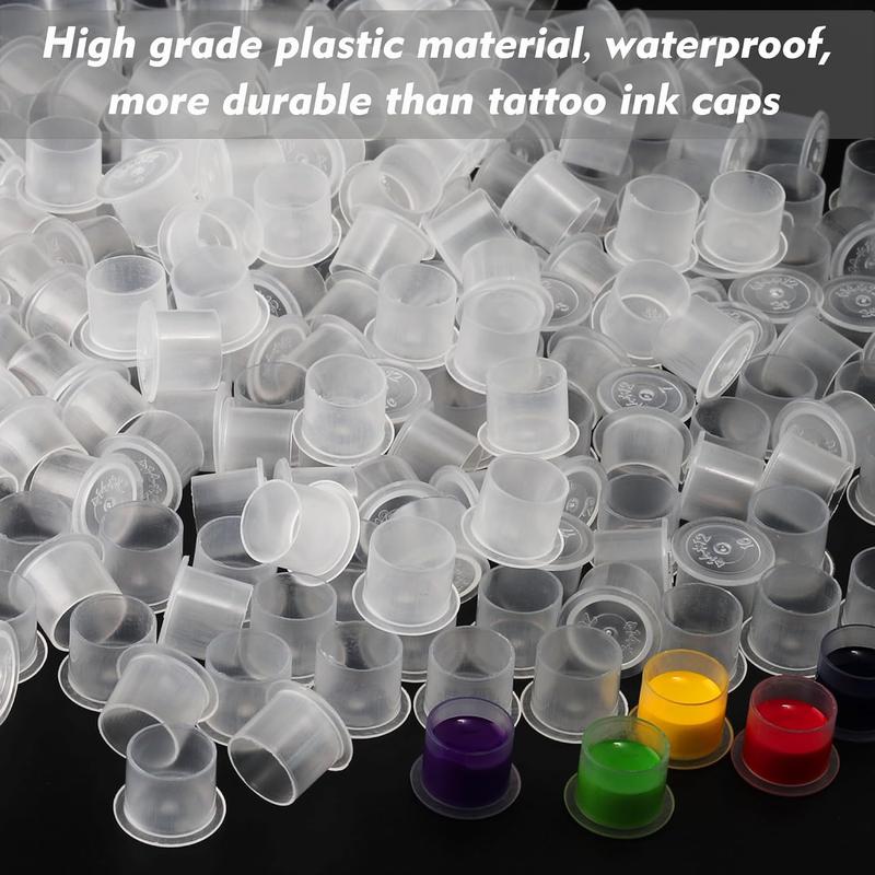 1000 count  Ink Cups -   Ink Cups with Base #14mm Clear Plastic Pigment Cups Disposable  Ink Caps Cups Container Cups for  Ink and Pigment... (1000pcs-14mm)