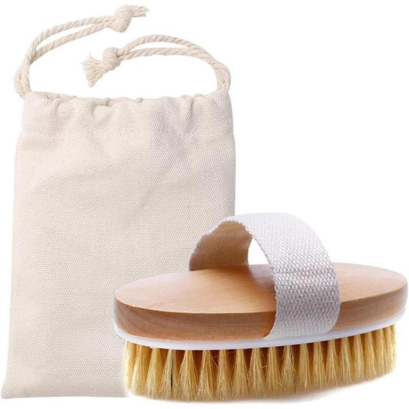 Dry Brushing Body Brush Exfoliating Brush Natural Bristle Bath Brush for Remove Dead Skin Toxins Cellulite,Treatment,Improves Lymphatic Functions,Exfoliates,Stimulates Blood Circulation(Creative Life Pavilion) Accessories