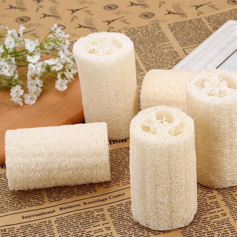 Natural Loofah Bath Sponge, 3 Counts Exfoliating Body Bath Deep Clean Loofah Bath Sponge, Bathing Accessories for Home Bathroom