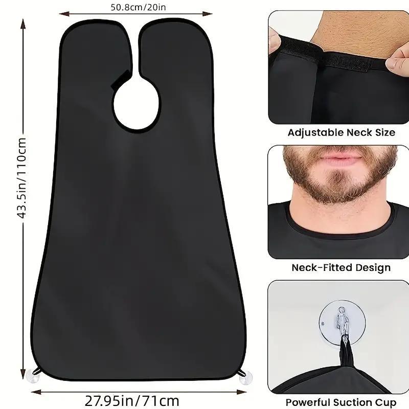 Beard Bib Apron, Men's Beard Shaving Apron, Hair Catcher for Shaving, Grooming Accessories for Dad & Husband