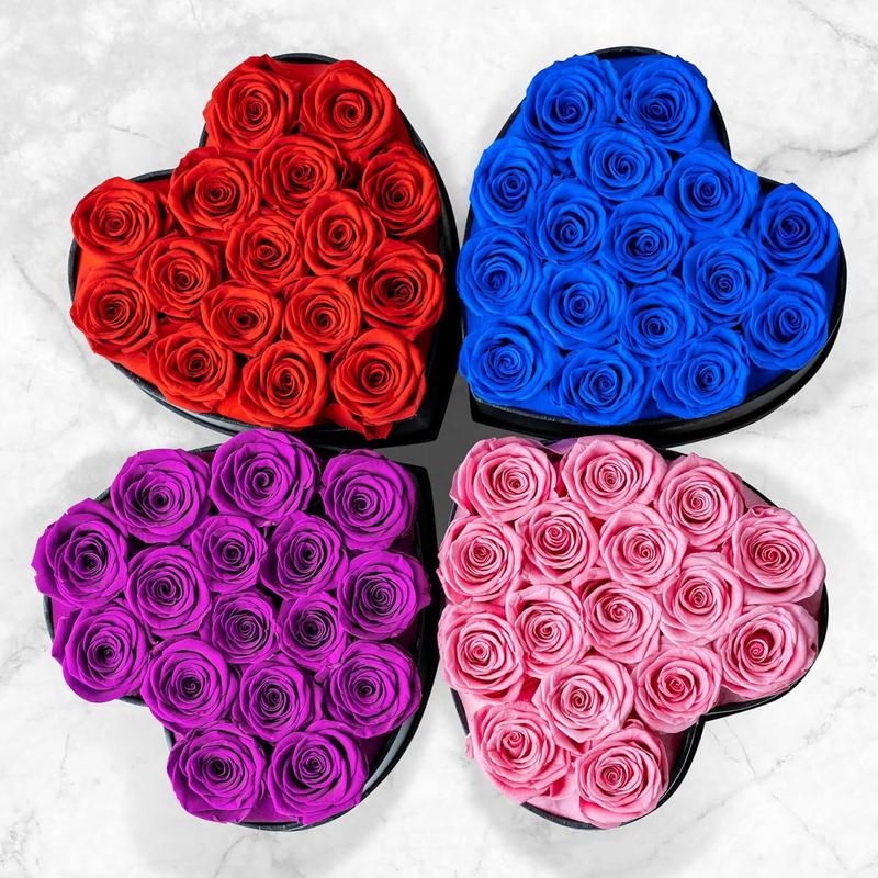 Birthday Gifts for Women,16Pcs Preserved Red Roses for Her in Heart Shape Box,Preserved Fresh Flower Gifts For Her,Christmas Rose Gifts For Women,Mom,Wife Gifts,Anniversary,Thanksgiving