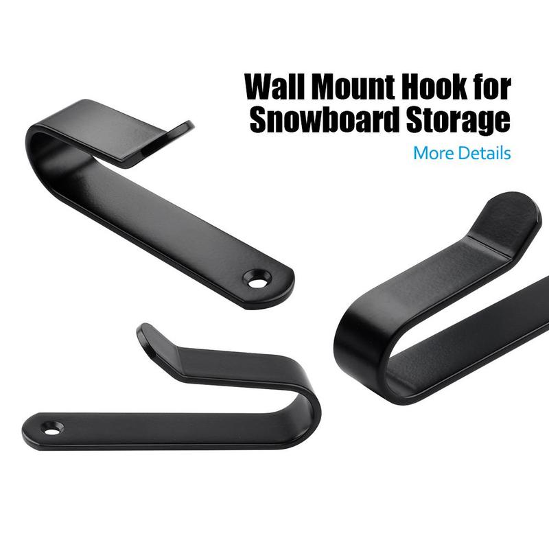 Snowboard Wall Mount Clip, 2 Counts Horizontal Skateboard Wall Mount Hook, Board Display Stand for Room Garage, Indoor Snowboard Storage Organization