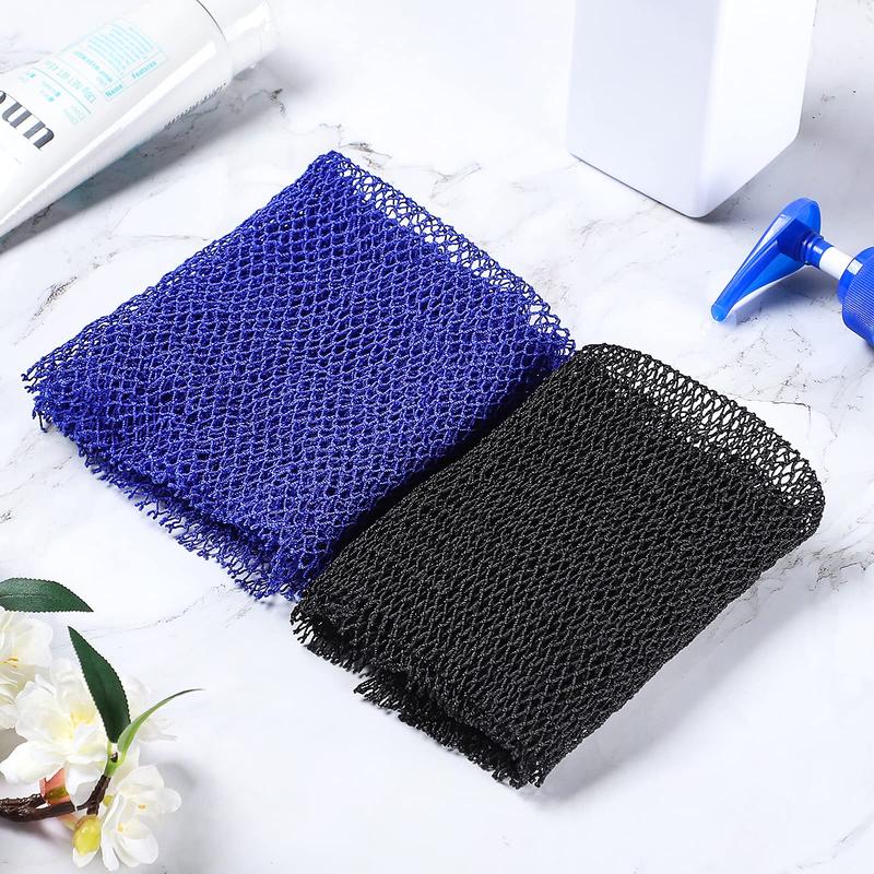 African Exfoliating Net Long Bath Net Sponge,Bathing Body Exfoliating Shower Body Back Scrubber Skin Smoother,Stretch Length to 66 INCH (Black) Accessories Nature