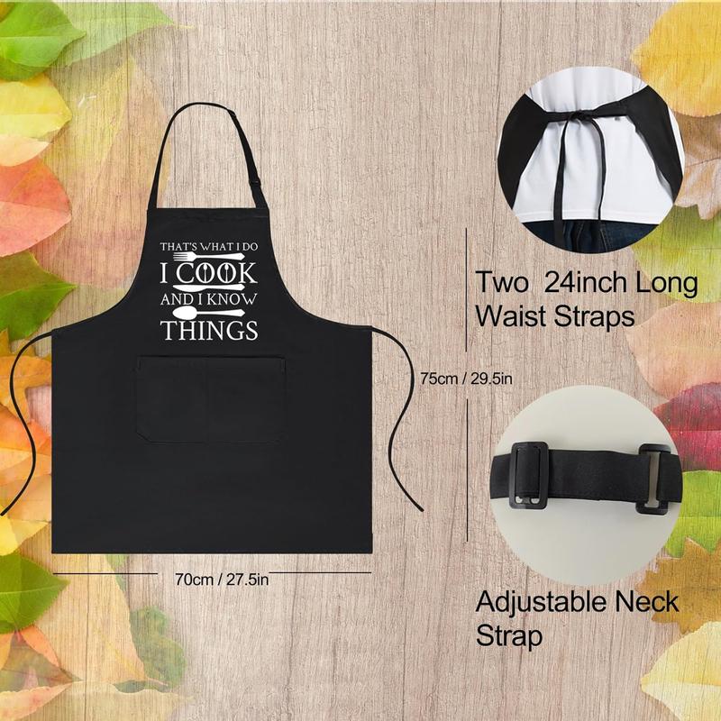 Chef Aprons for Men Women with Pockets, Kitchen Apron for Cooking Grilling Gifts for Dad Mom Birthday Christmas