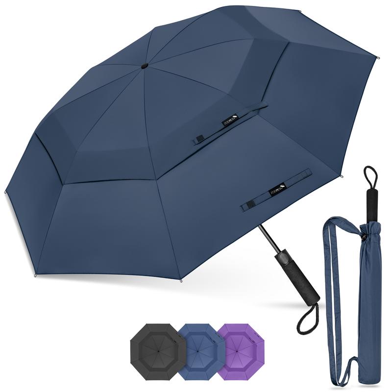 Golf Umbrella 62 Inch Compact  - Automatic Foldable Large Travel Golf Umbrellas Windproof Double Canopy Vented, Collapsible Golf Umbrella for Men Women by ZOMAKE