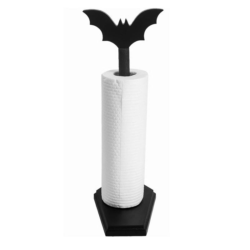 Bat Design Paper Towel Holder, Creative Halloween Decorative Towel Holder, Gothic Storage Racks, Room Accessories, Kitchen Accessories, Home Organiser Supplies