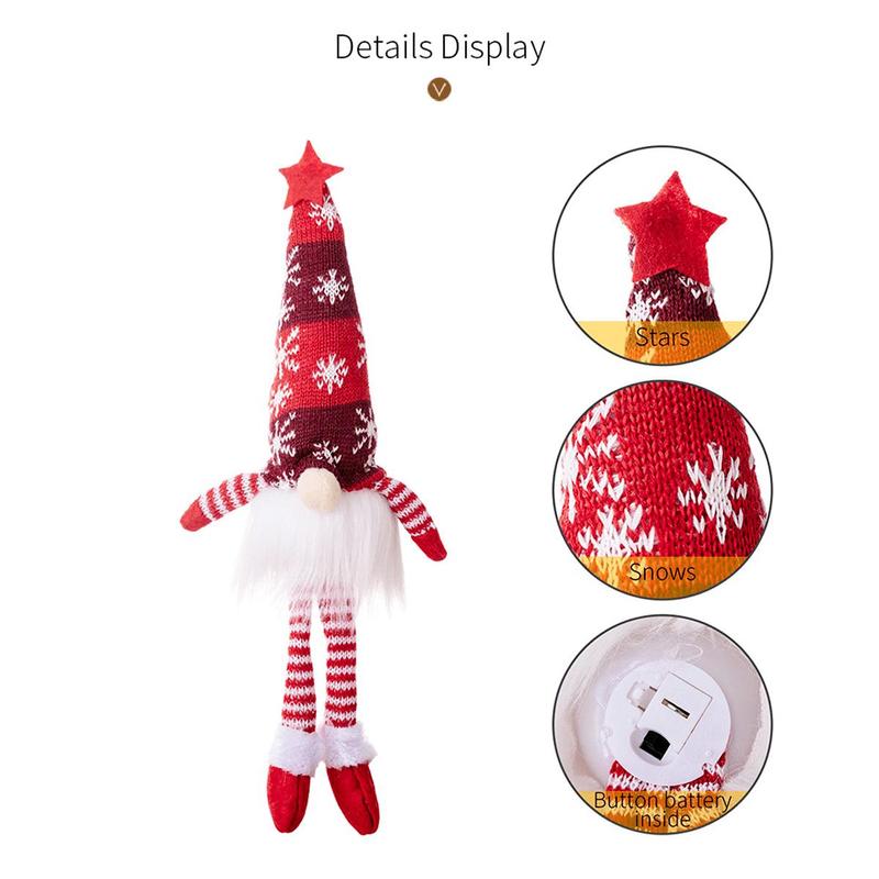 Christmas Cute Elf Design Hanging Light, 1 Count 3 Counts Creative Long-legged Doll Hanging Decor Ornaments , Home Wall Decor Supplies for Living Room Bedroom, Elf on The Shelf Great for Holiday Decoration Fireplace Window Decoration