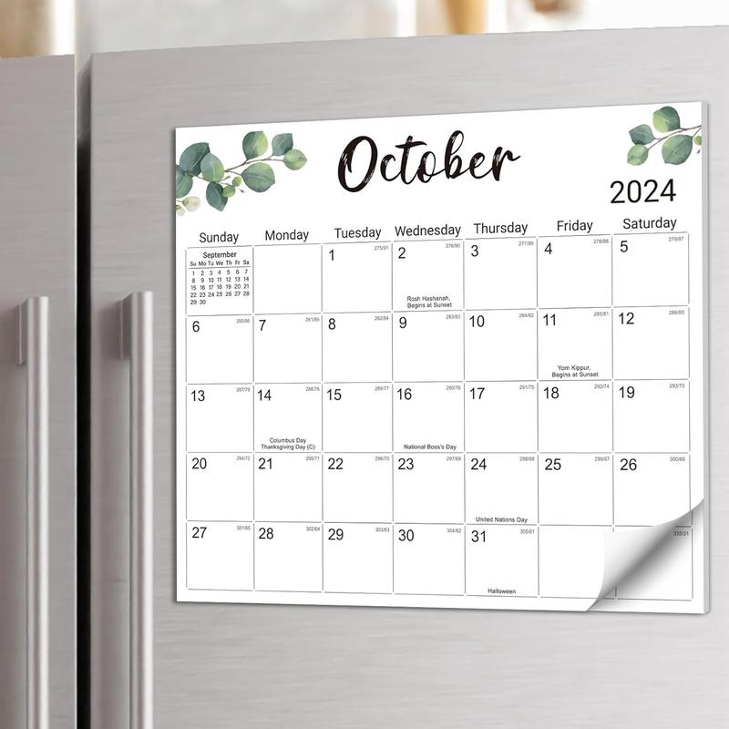 Aesthetic 2025 Magnetic Calendar for Refrigerator, Fridge Calendar Magnet Runs Until June 2026, 21 Monthly Refrigerator Calendar with Greenery Design for Easy Organizing, 2025 New Edition