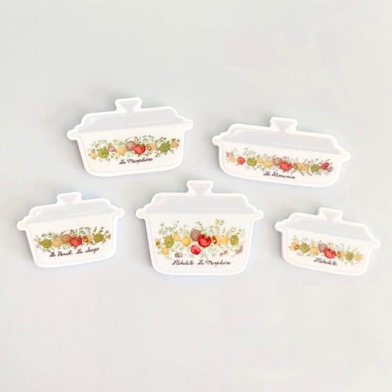 Corningware Spice of Life Fridge Magnet Set - Vintage Casserole Dish Magnets - La Marjolaine, Pyrex - Retro Kitchen Decor - Decorative, Gift Friend