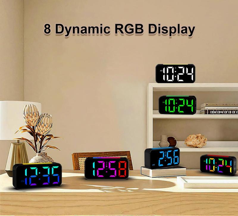 Loud Alarm Clocks for Bedrooms Heavy Sleepers, Digital Clock with Night Light, Large Display, Dual Alarm, Snooze, Dimmable Bedside Alarm Clock for Kids Teens Boys Girls