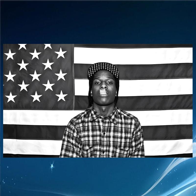 Asap Rockys Flag 3x5Ft Wall Banner HD Printing Wall Tapestry for Room College University Dorm Guys Rapper wall Decorations meme Gift