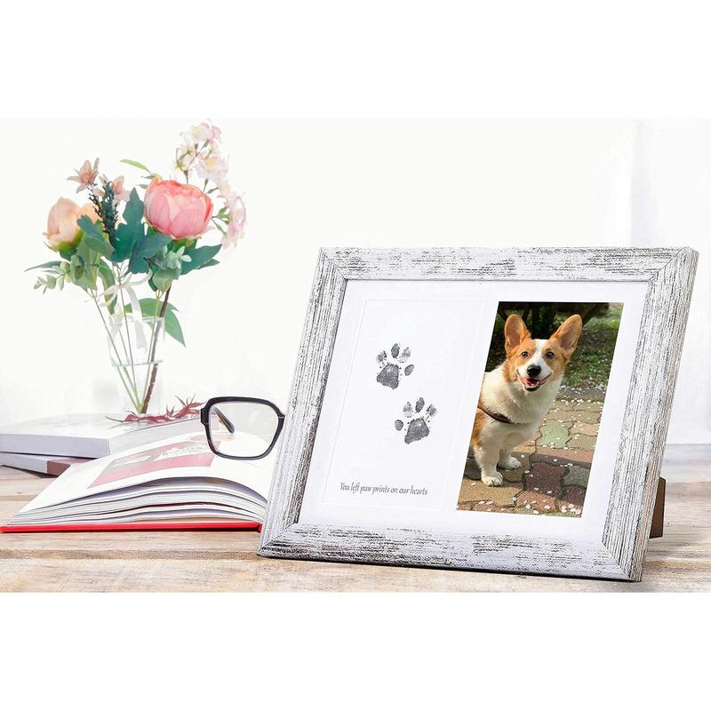 Dog Paw Print Kit Frame - Pet Memorial Picture Frame with Pawprints - Dog or  Paw Print Kit, Pet Keepsake Picture Frame for Pet Love Dog Memorial Gifts for Paw Print Frame, Sympathy Gift