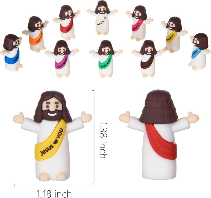 30 Pcs Mini Jesus Figures Jesus Loves You Jesus Doll Little Jesus Figurine to Hide and Seek Classic Religious Gifts Christ Savior Jesus for Sunday Easter Egg Stuffers Gift (30, Multicolor)