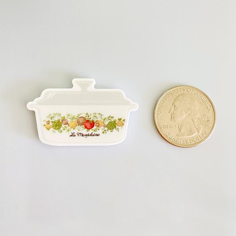 Corningware Spice of Life Fridge Magnet Set - Vintage Casserole Dish Magnets - La Marjolaine, Pyrex - Retro Kitchen Decor - Decorative, Gift Friend