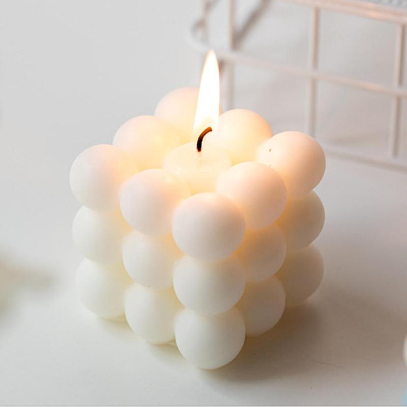 3D Bubble Cube Shaped Aromatherapy Candle, Creative Decorative Candle, Decorative Ornaments for Home Party Wedding