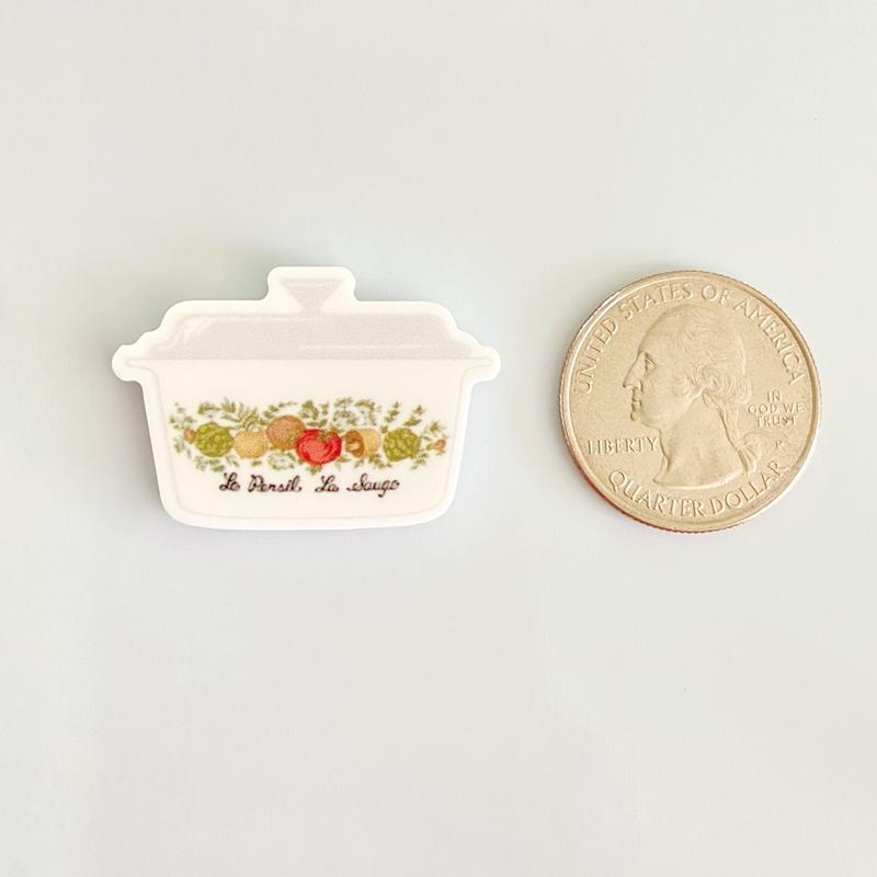 Corningware Spice of Life Fridge Magnet Set - Vintage Casserole Dish Magnets - La Marjolaine, Pyrex - Retro Kitchen Decor - Decorative, Gift Friend