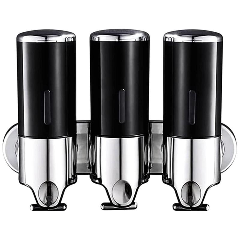 3-head Round Hand Pull Soap Dispenser, 1 Count Wall Mounted Soap Dispenser, Soap Dispenser for Bathroom, Kitchen, Hotel, Dormitory, Home Supplies