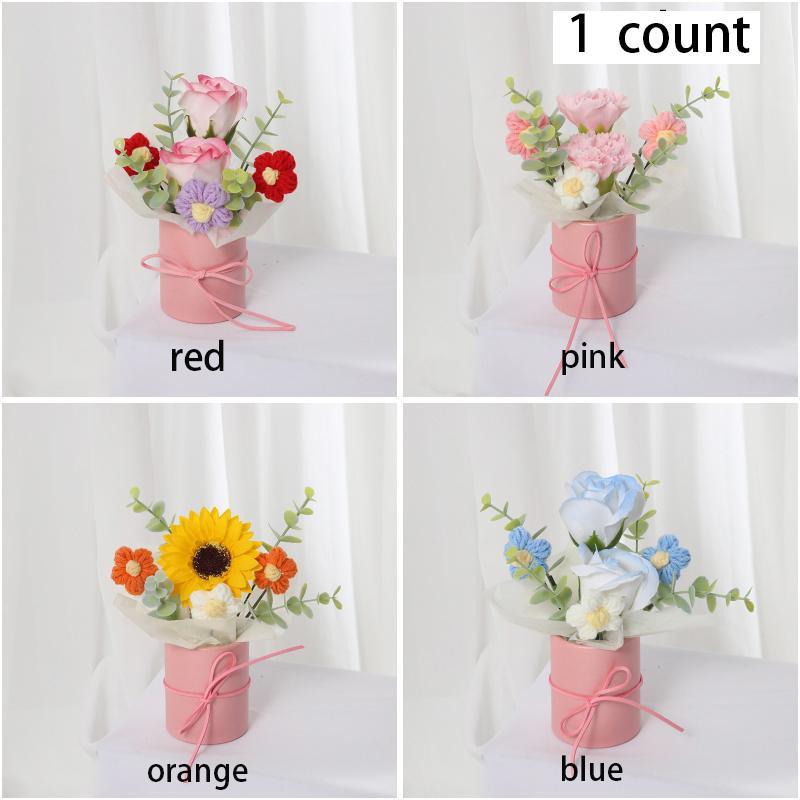 Artificial Flower Bouquet, 1 Count Faux Flower Bouquet with Gift Bag, Decoration Supplies for Home Living Room Bedroom