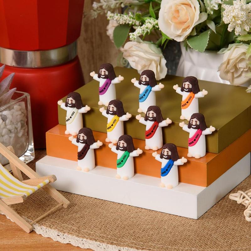 30 Pcs Mini Jesus Figures Jesus Loves You Jesus Doll Little Jesus Figurine to Hide and Seek Classic Religious Gifts Christ Savior Jesus for Sunday Easter Egg Stuffers Gift (30, Multicolor)